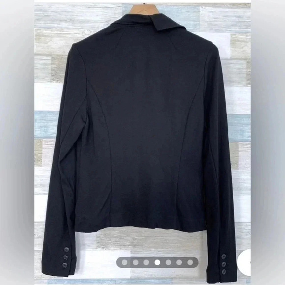 Women’s CAbi Absolute Ponte  Asymmetric Ruffle Blazer Jacket Black Small EUC - Picture 9 of 11